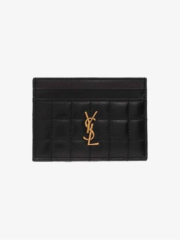 Luxury Saint Laurent Trending 2026 Cassandre Quilting Leather Card Wallet Black