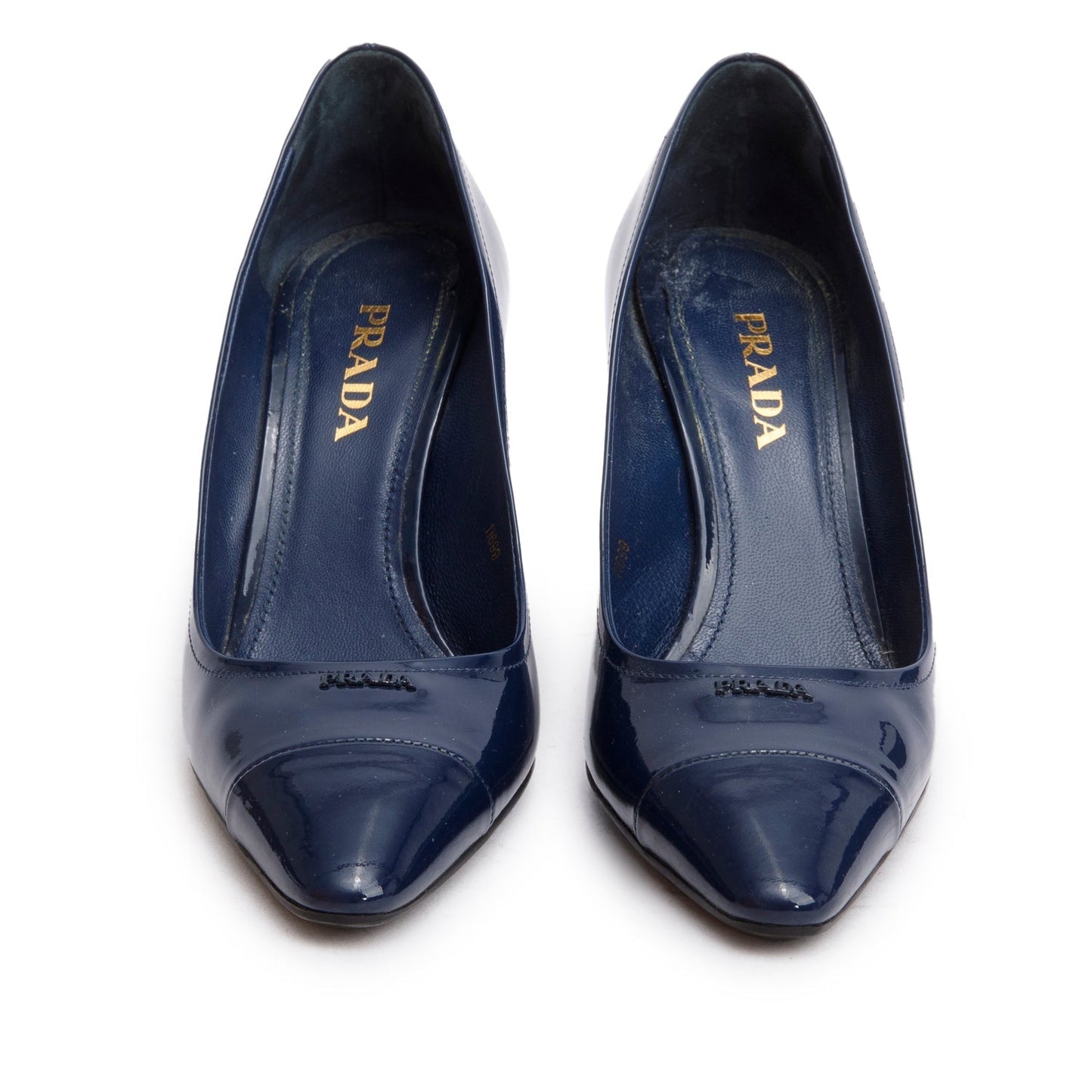 Prada Blue Patent Leather Pumps, Size 38