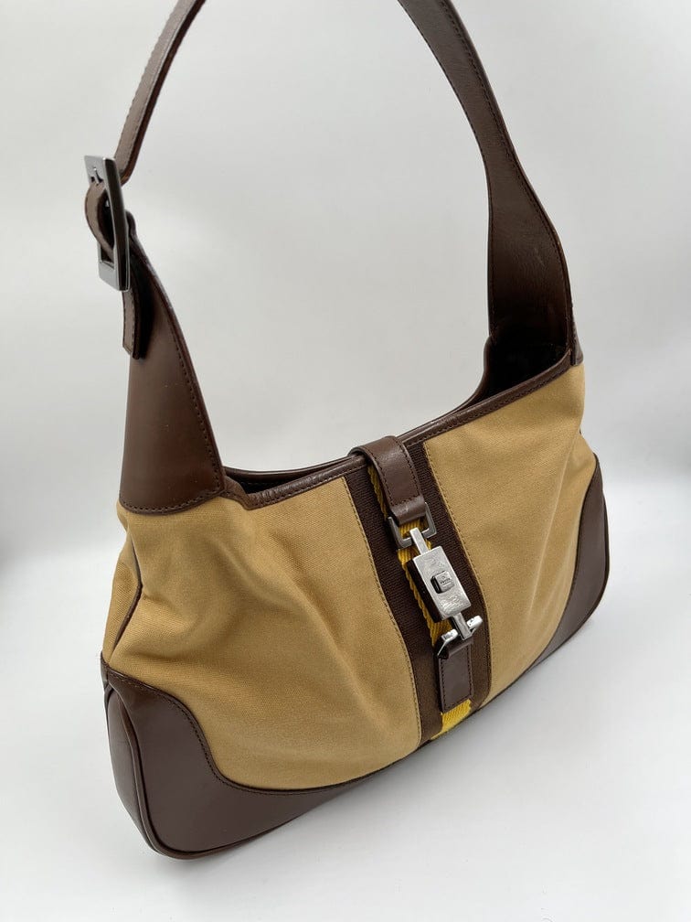 Gucci Nylon Leather Canvas Shoulder Bag