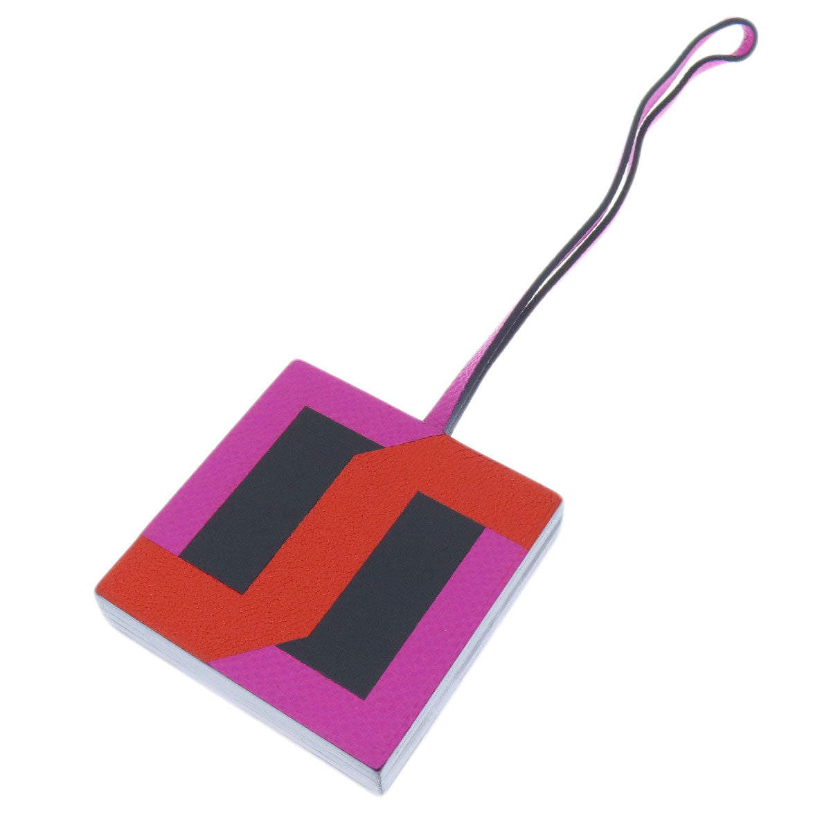 HERMES key ring Epsom, Leather pink Bag Charm Retorokare Women