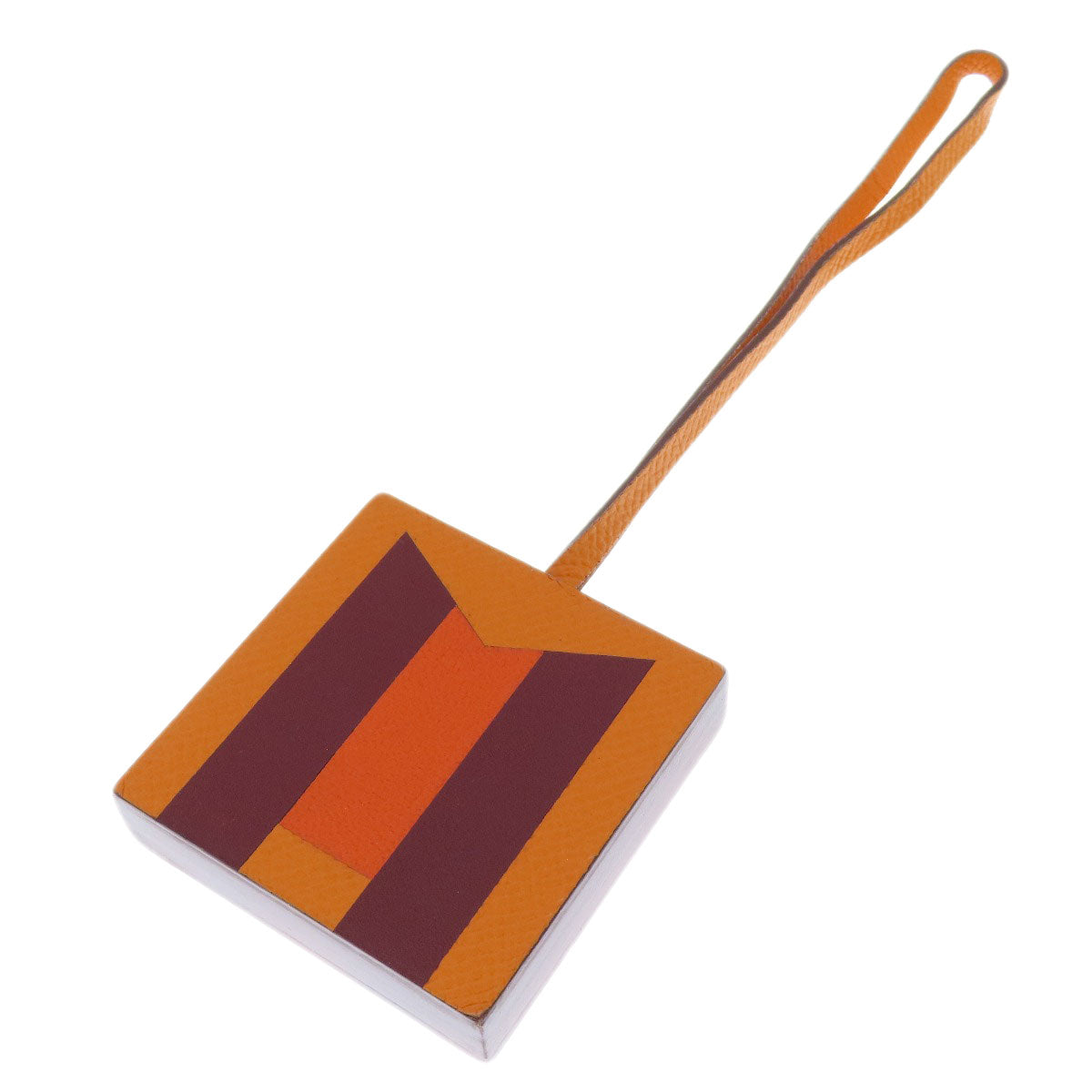 HERMES key ring Calfskin Orange Bag Charm Retorokare Women