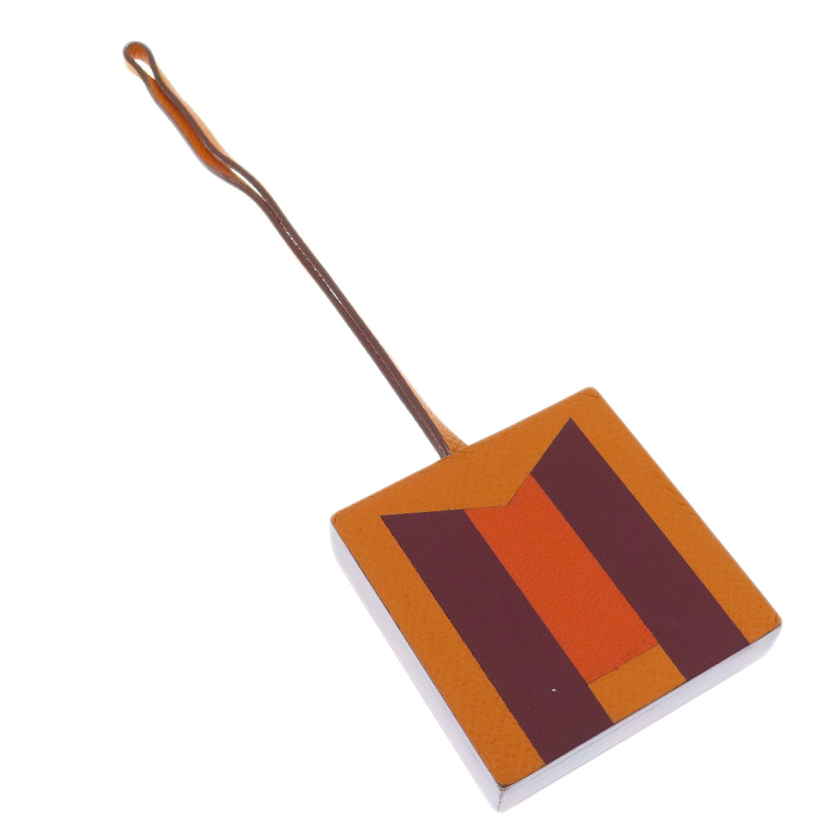 HERMES key ring Calfskin Orange Bag Charm Retorokare Women