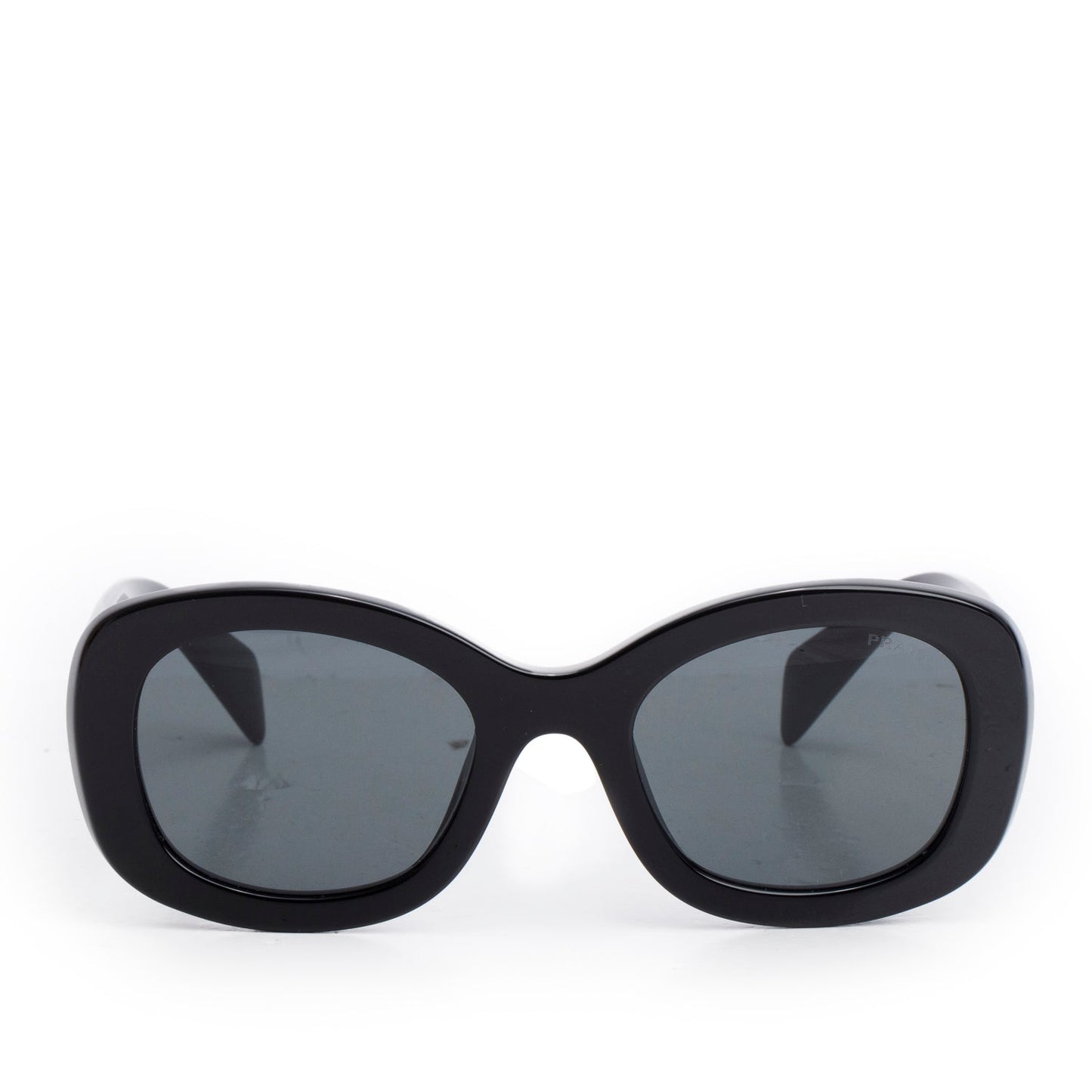 Prada SPRA13 Black Oval Acetate Sunglasses