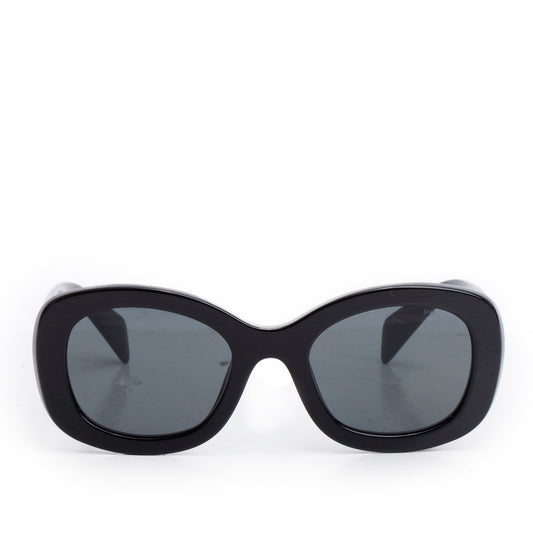 Prada SPRA13 Black Oval Acetate Sunglasses