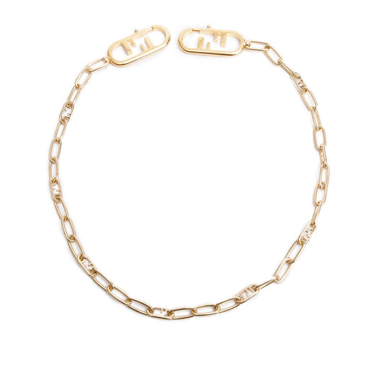 Fendi Gold-Tone Metal Chain O'Lock Strap You Bag Strap