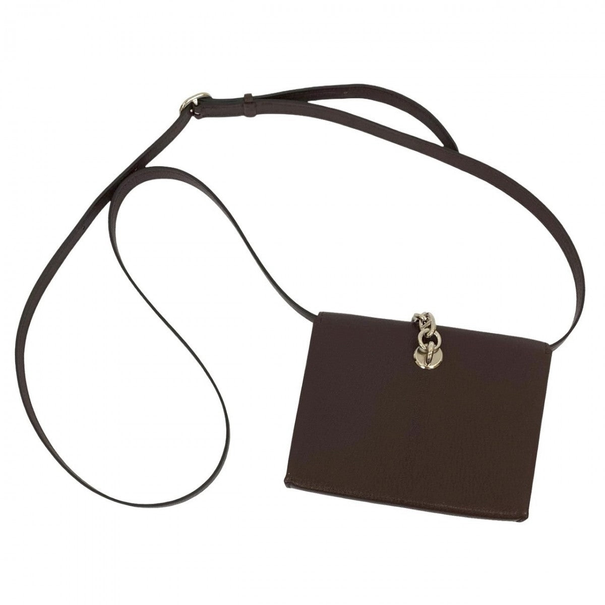 HERMES Shoulder Bag Shave Brown Chene Dunkle Compact
