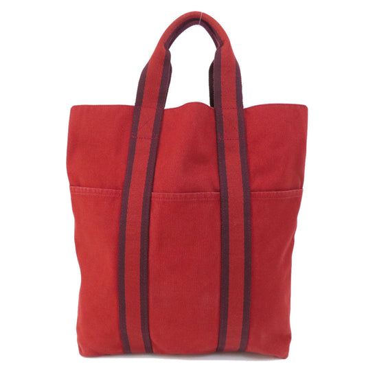 HERMES Handbag canvas Red Fool Toe Kabas Women