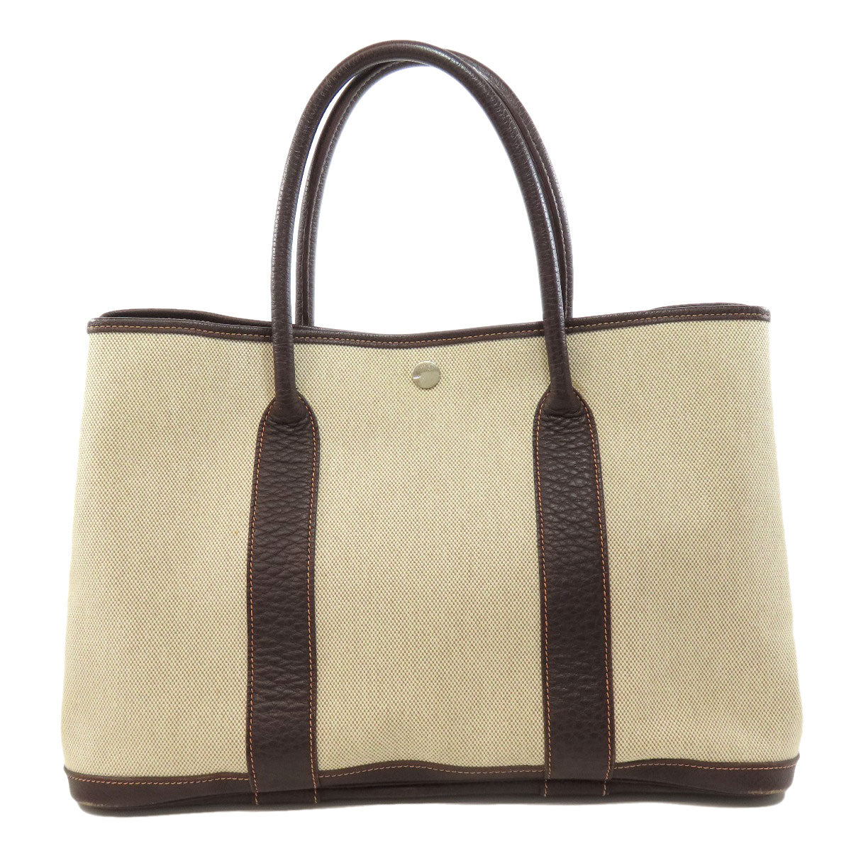 HERMES Tote Bag Tower ash beige Garden Party PM SilverMetal
