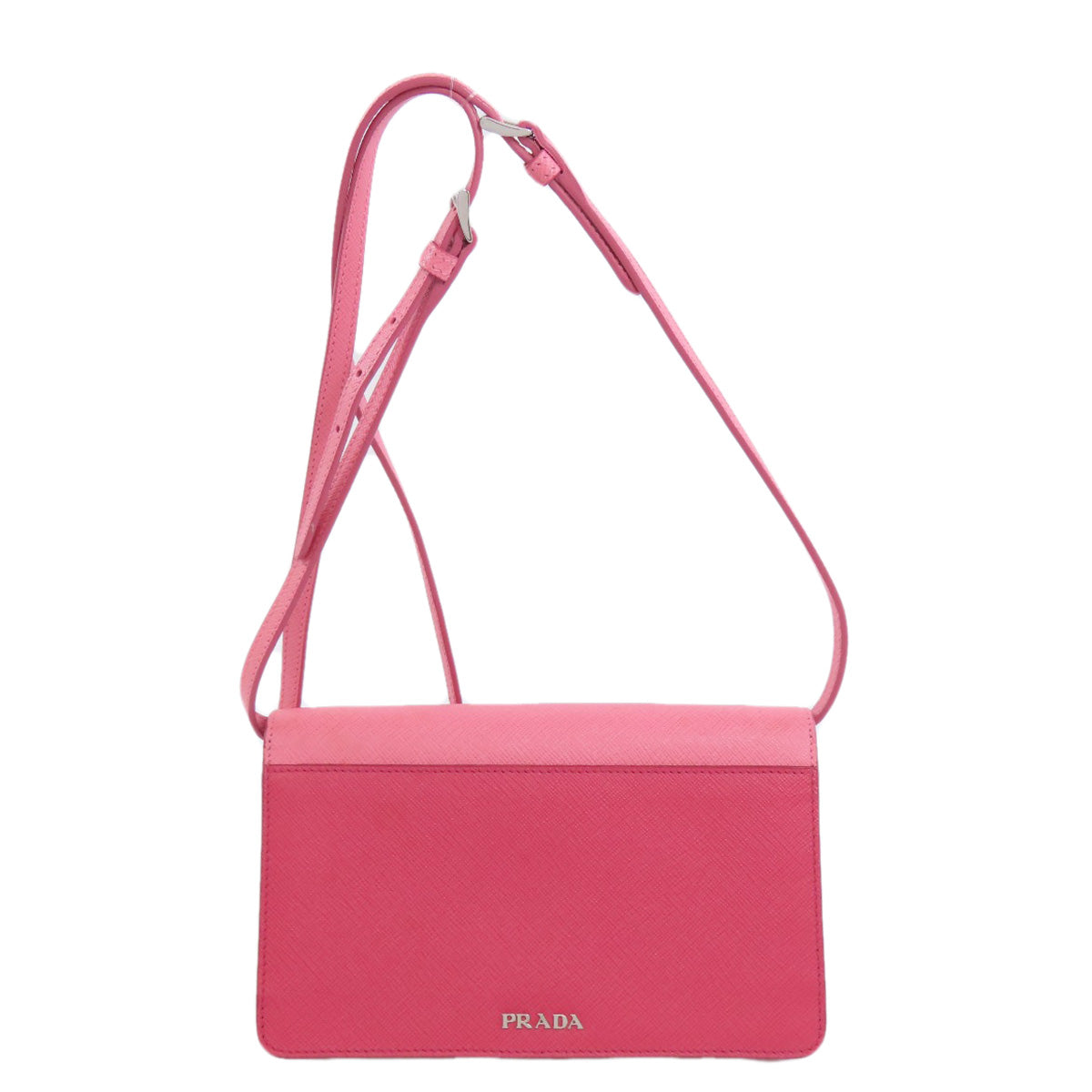 PRADA Shoulder Bag Safiano pink logo