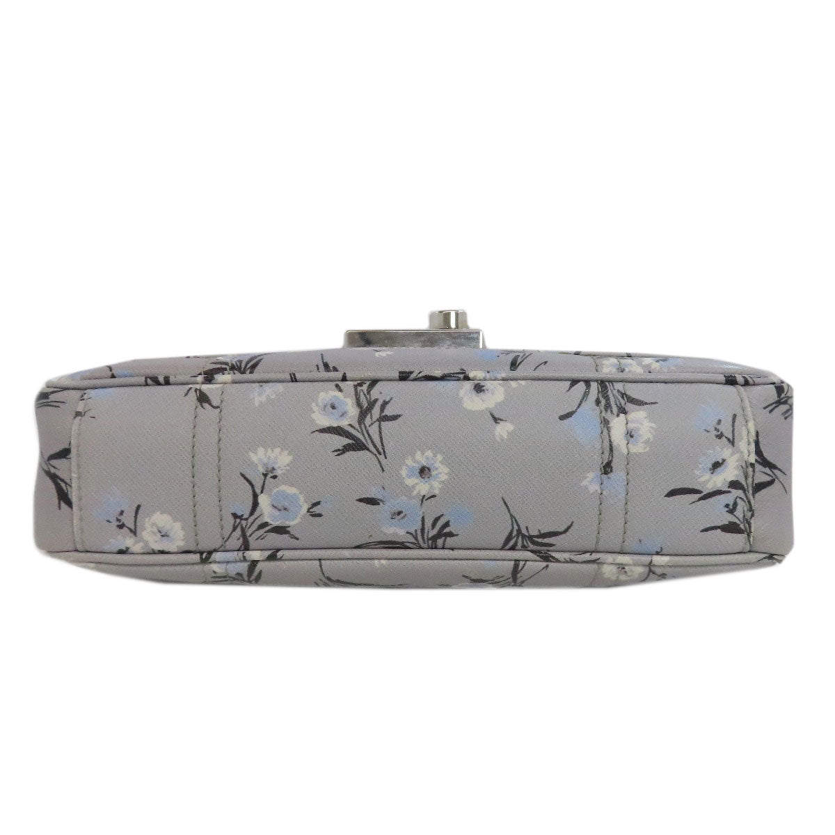 PRADA Shoulder Bag PVC gray Flower motif