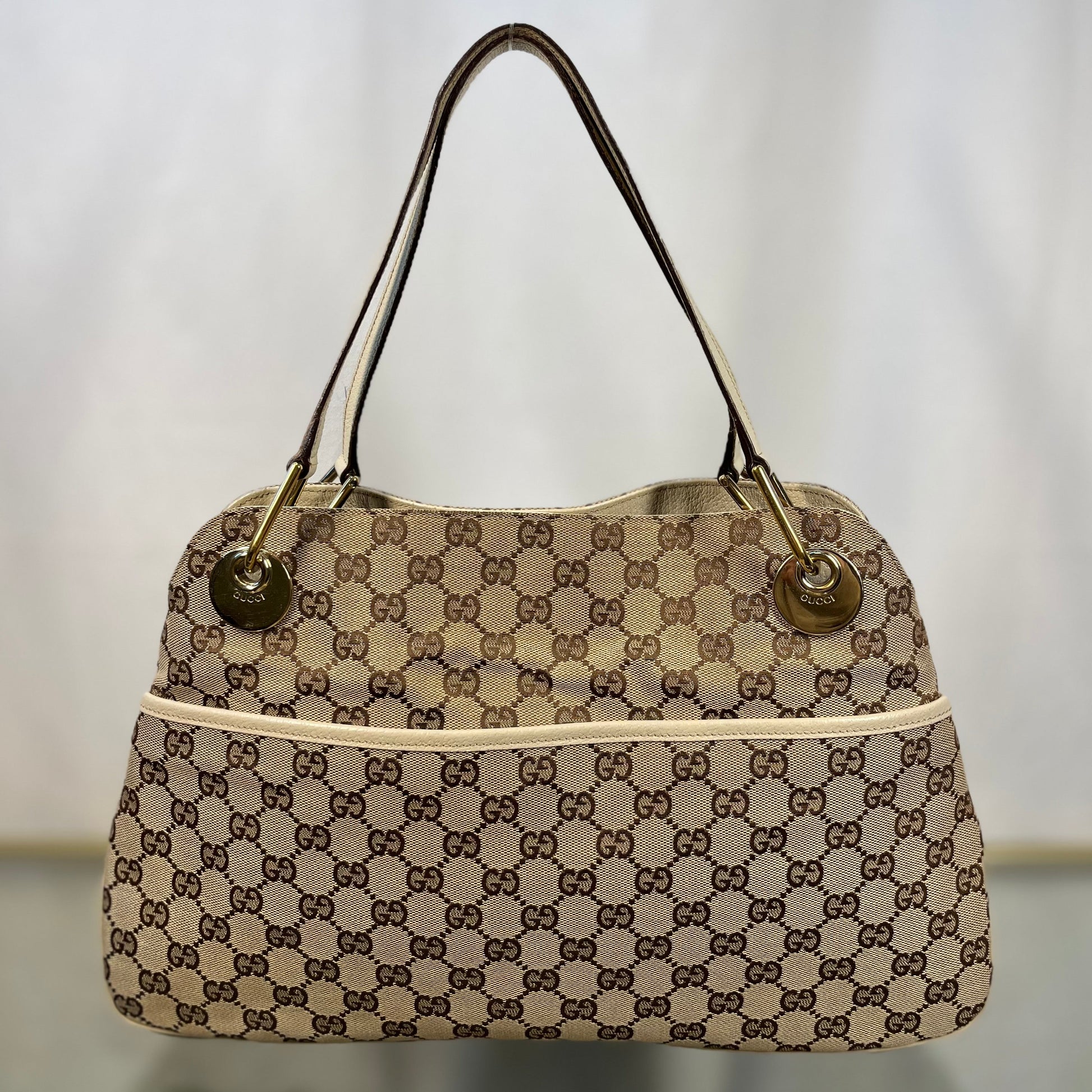 Gucci Leather Canvas Tote