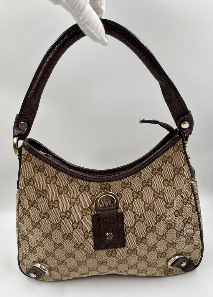 Gucci Leather Canvas Shoulder Bag Style 19