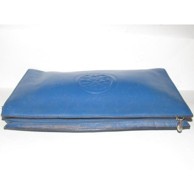 Fendi Cobalt Blue With Embossed Janus Head Textured Leather Two-Way