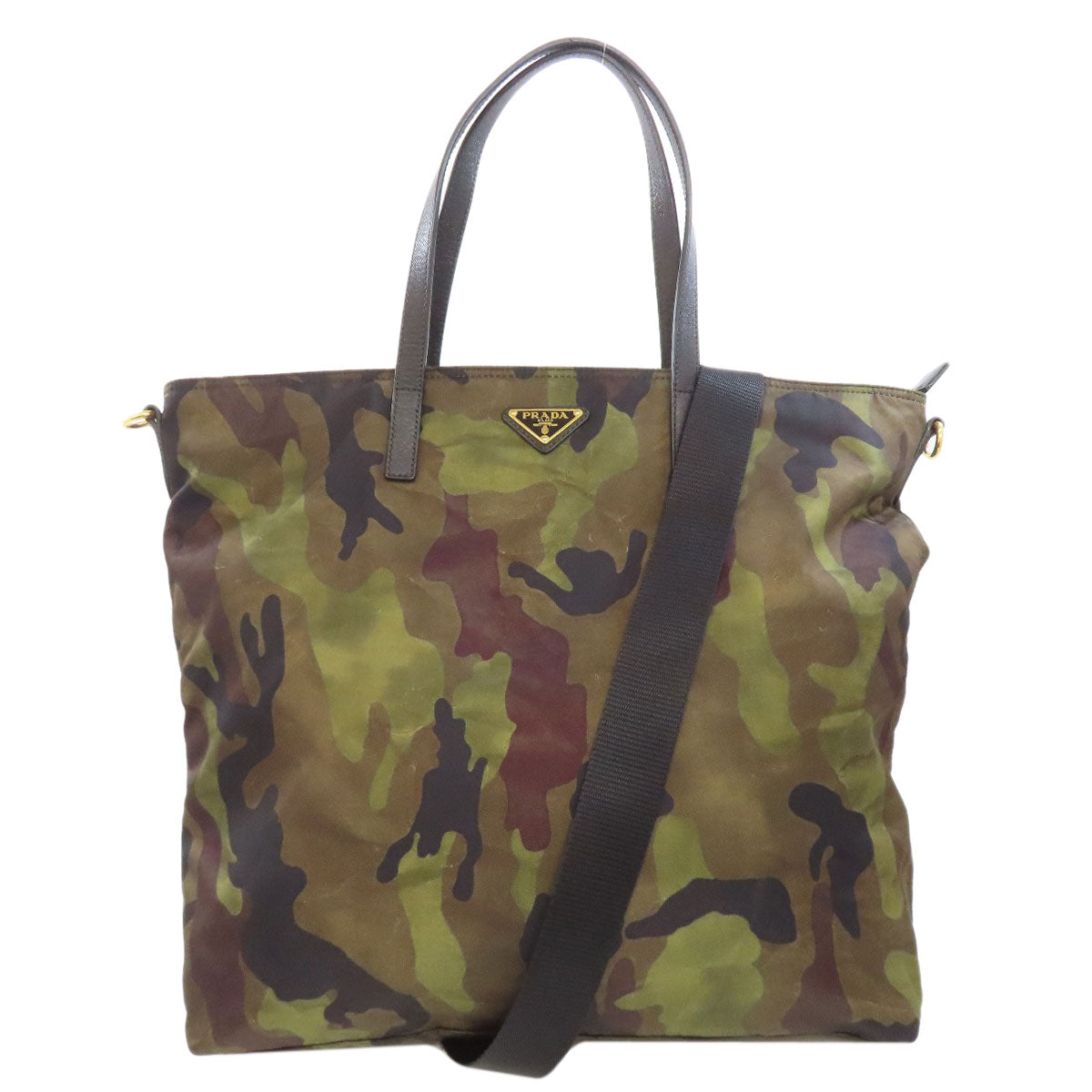 PRADA Tote Bag Nylon green Camouflage