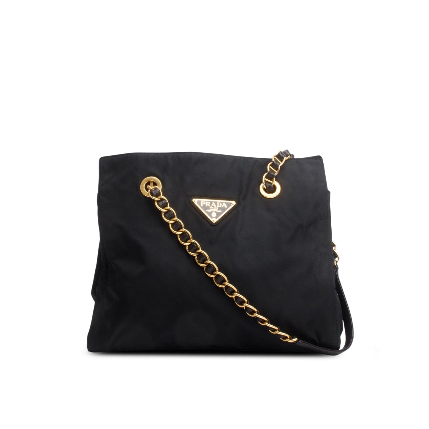 Prada Black Tessuto Nylon Chain Shoulder Bag