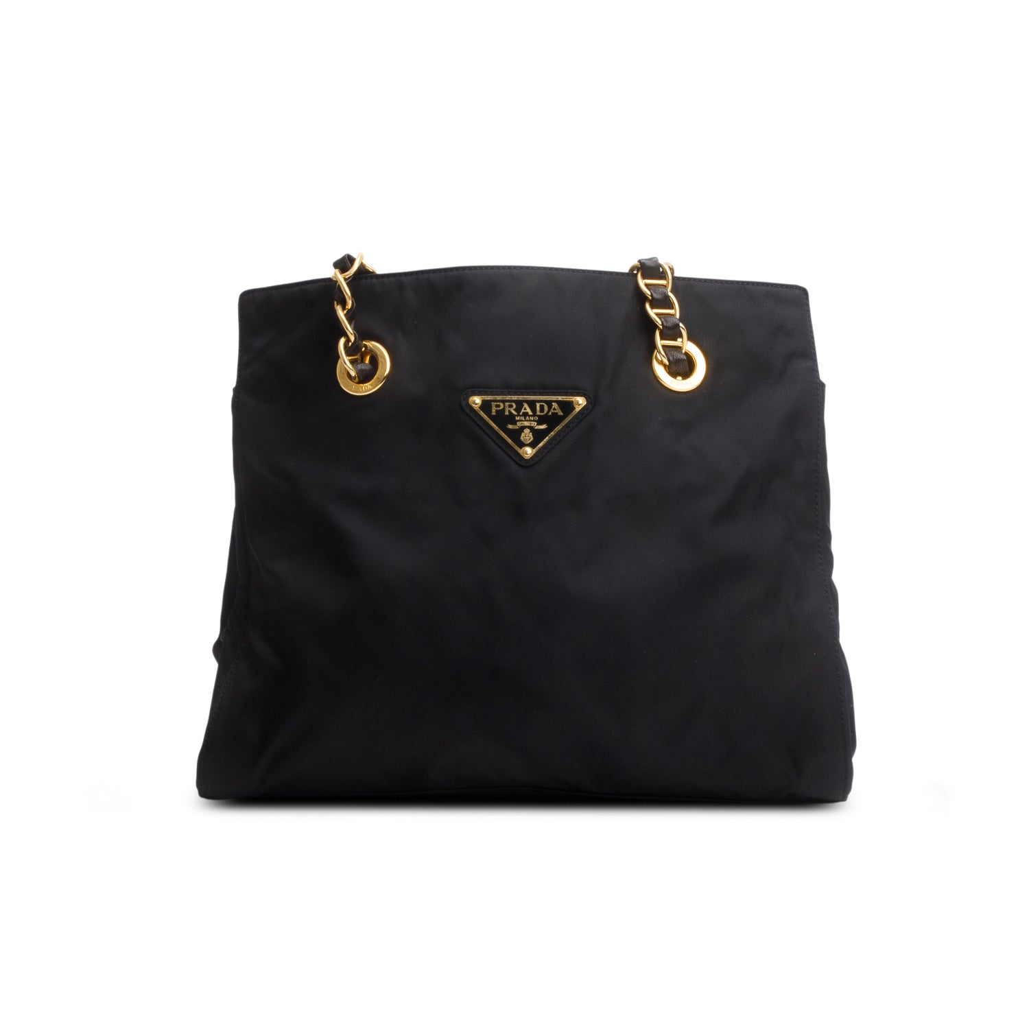 Prada Black Tessuto Nylon Chain Shoulder Bag