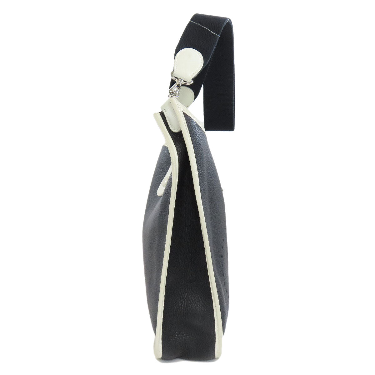 HERMES Shoulder Bag Taurillon Clemence black Evelyn PM SilverMetal Women