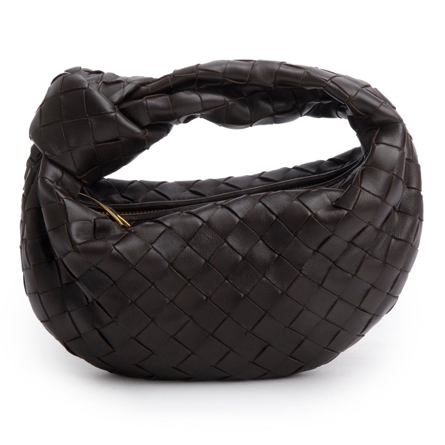 Bottega Veneta Brown Lambskin Intrecciato Mini Jodie