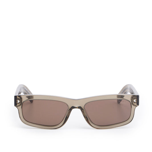 Prada SPRB11 Brown Acetate Rectangle Sunglasses