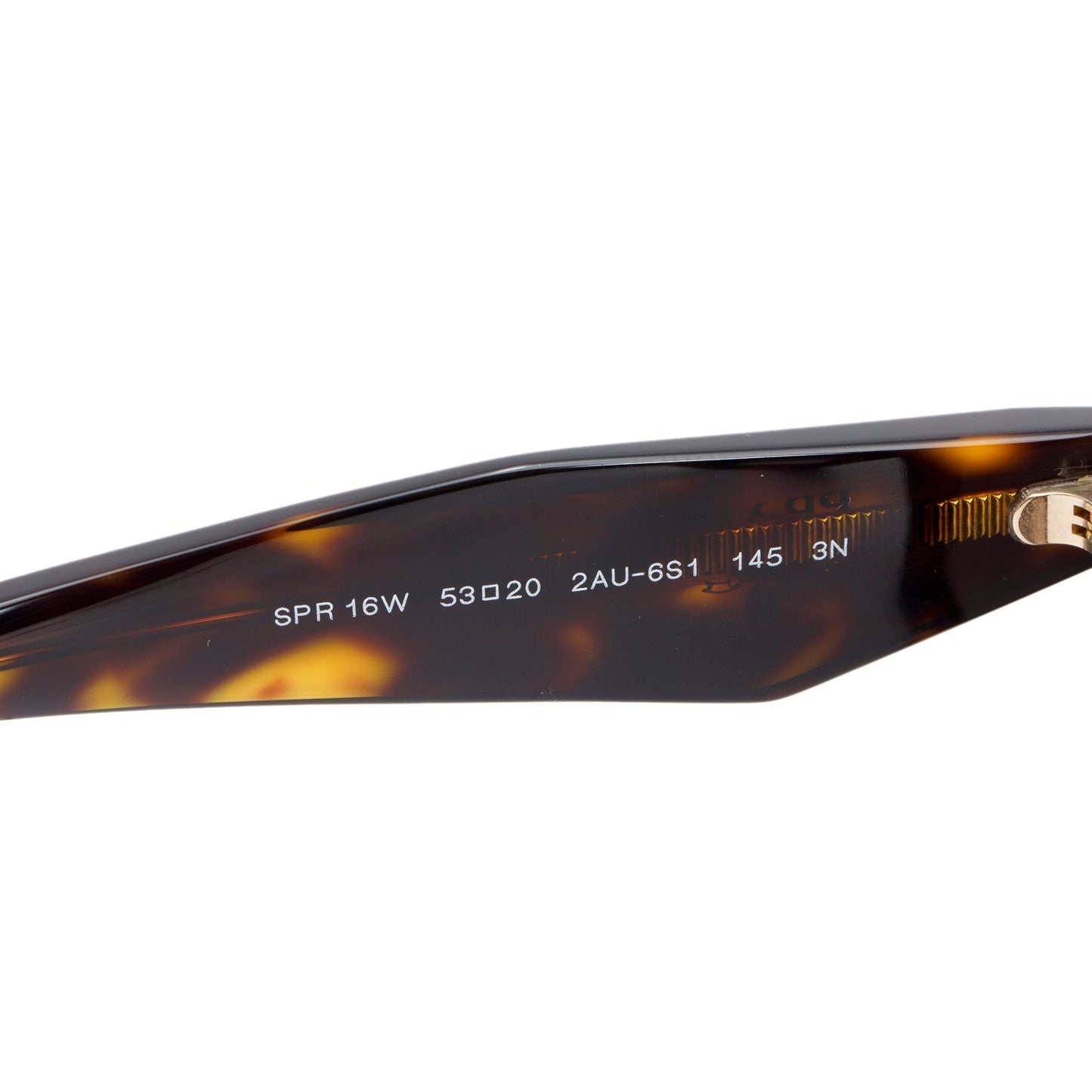 Prada SPR16W Brown Tortoise Acetate Geometric Symbole Sunglasses