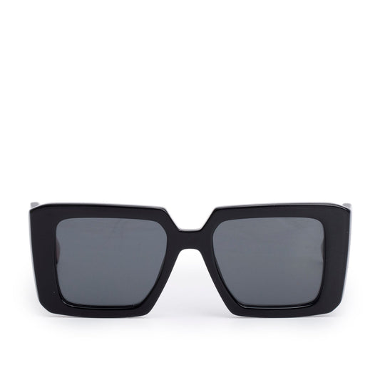 Prada SPR23Y Black Acetate Symbole Oversize Square Sunglasses