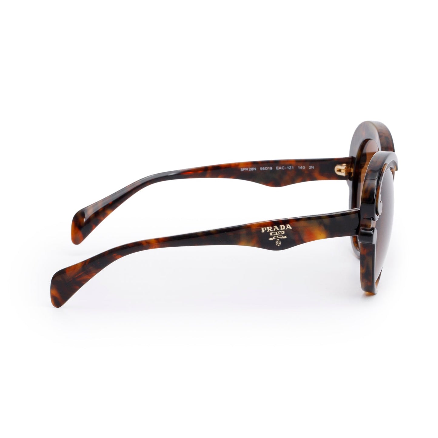 Prada SPR28N Brown Tortoise Acetate Baroque Cat Eye Sunglasses