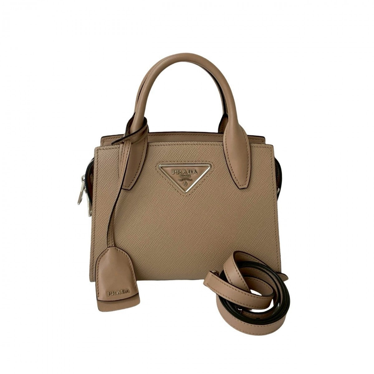 PRADA Shoulder Bag leather beige Kristen