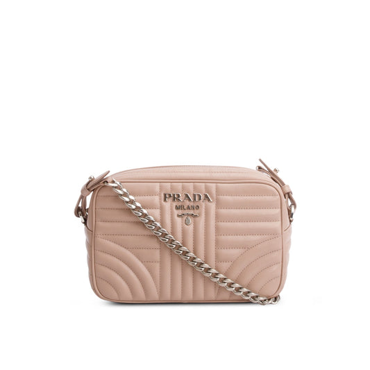 Prada Pink Soft Calfskin Diagramme Crossbody Bag