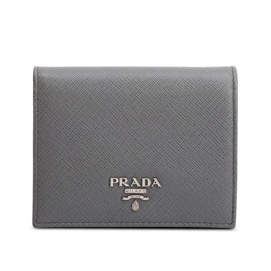 Prada Grey Saffiano Small Leather Wallet