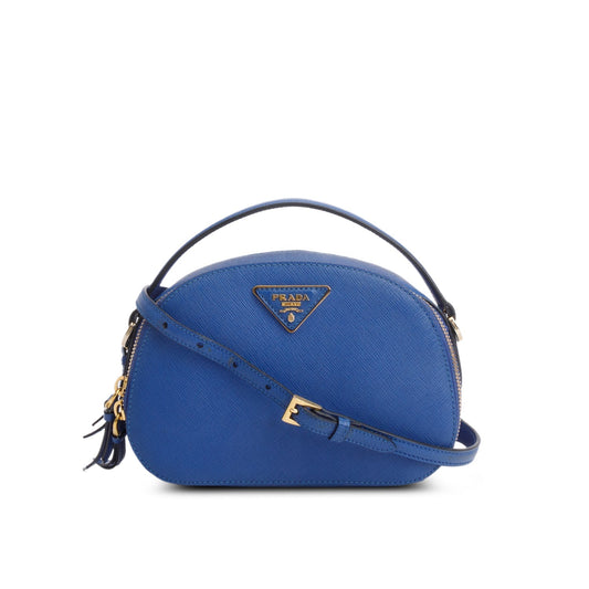 Prada Blue Saffiano Lux Leather Odette Bag
