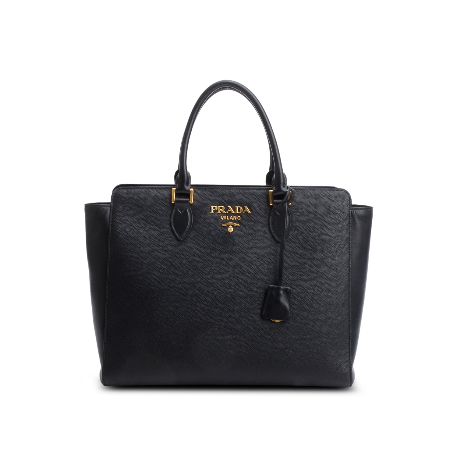 Prada Black Saffiano Soft Calf Leather Medium Tote