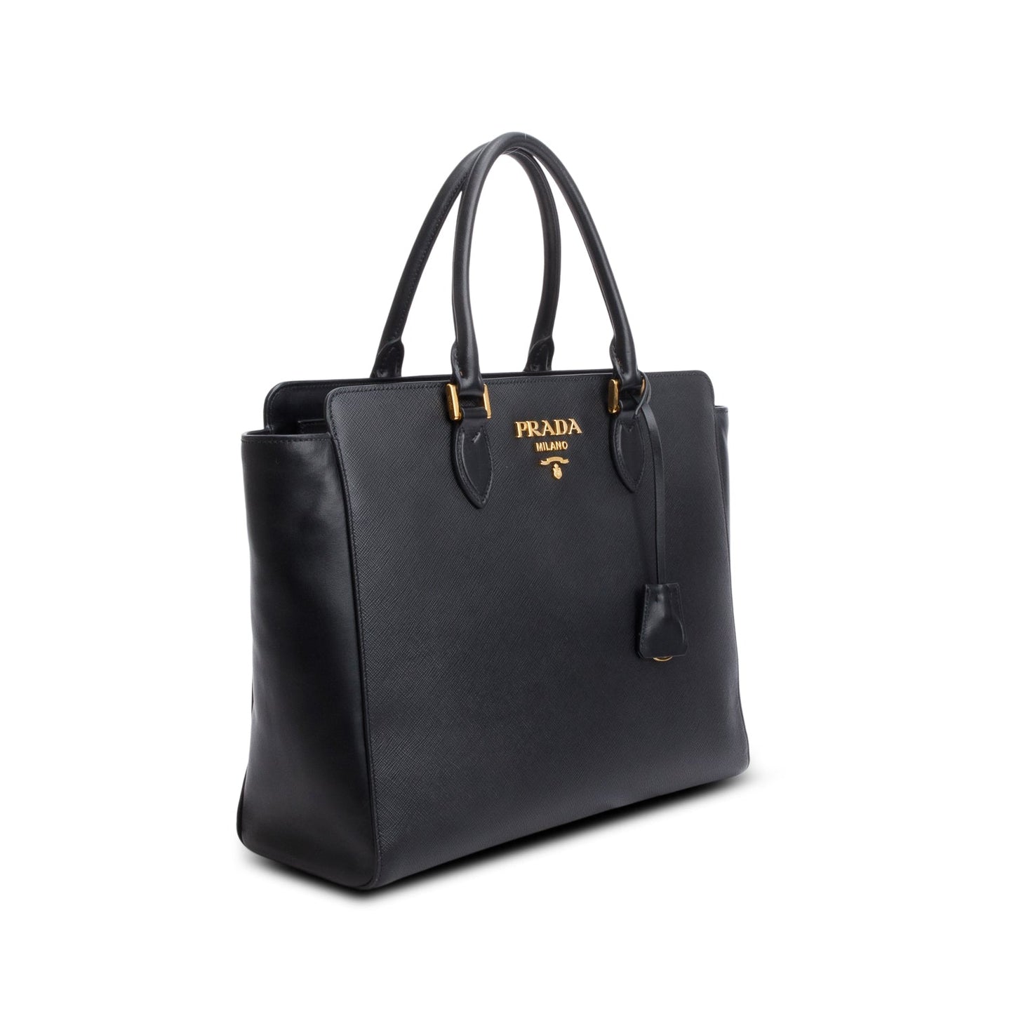 Prada Black Saffiano Soft Calf Leather Medium Tote