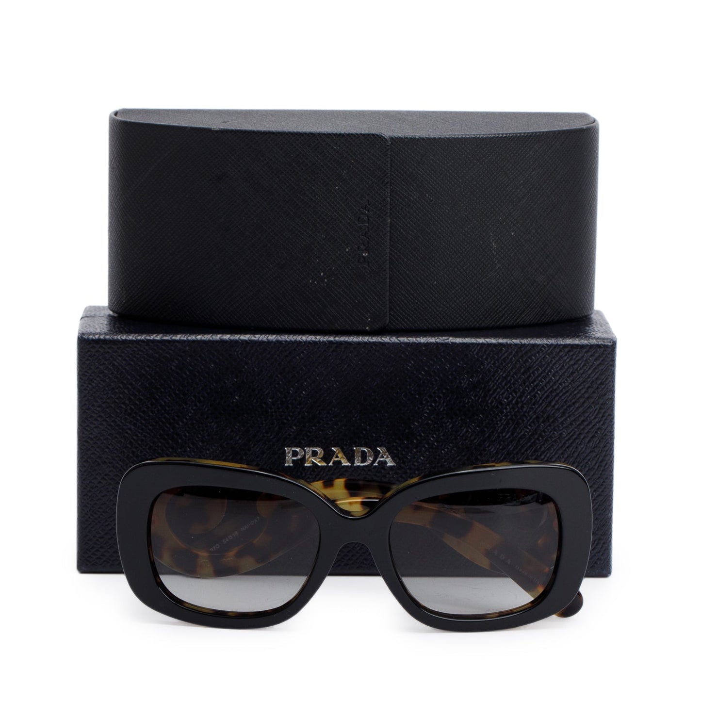 Prada SPR270 Black & Tortoiseshell Acetate Baroque Spiral Sunglasses