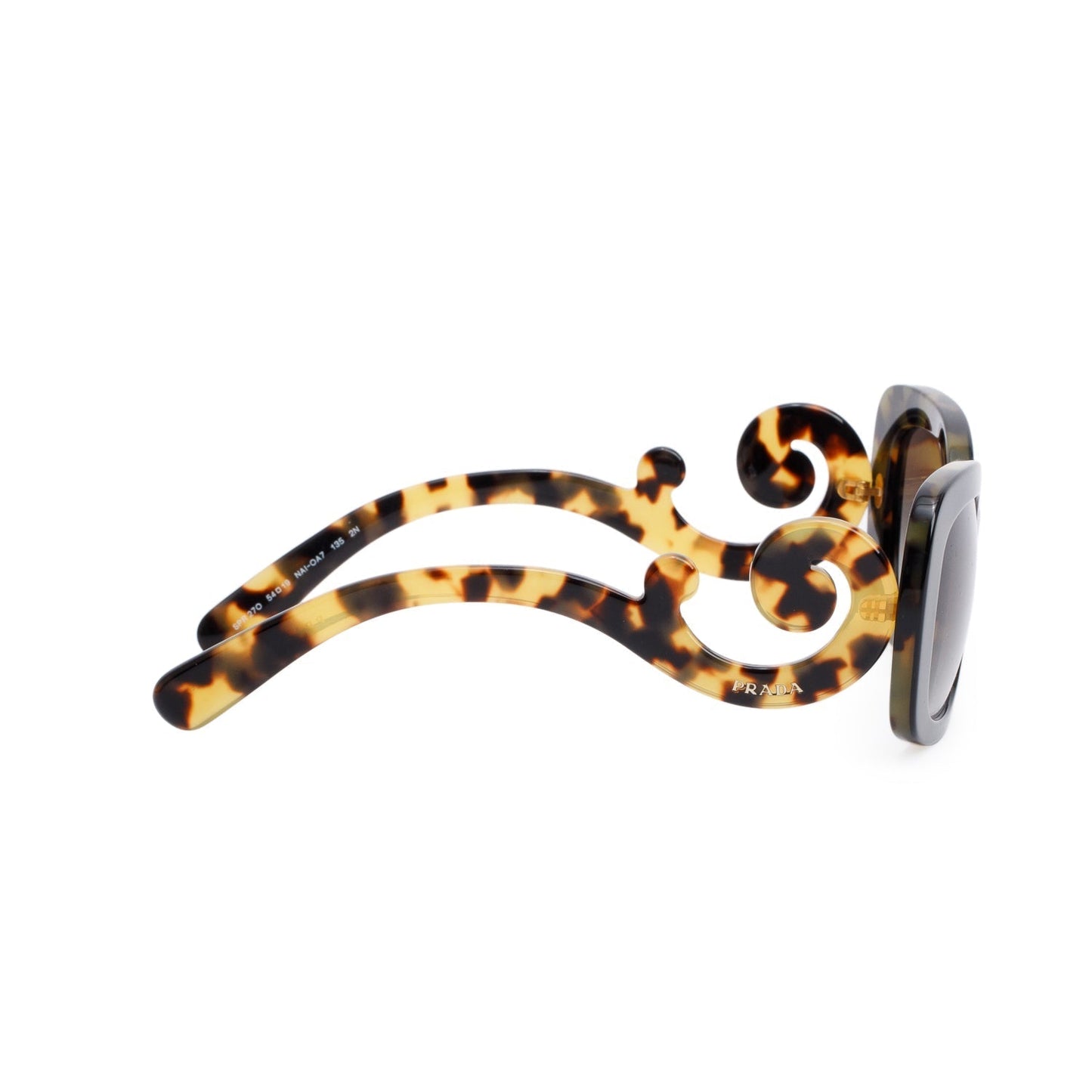 Prada SPR270 Black & Tortoiseshell Acetate Baroque Spiral Sunglasses