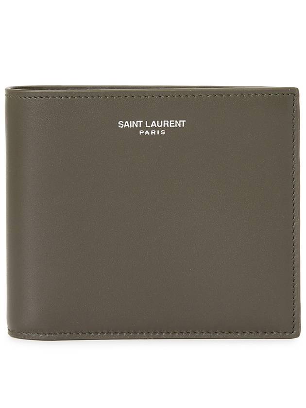 Luxury Saint Laurent Trending 2026 East West Leather Half Wallet Light Musk