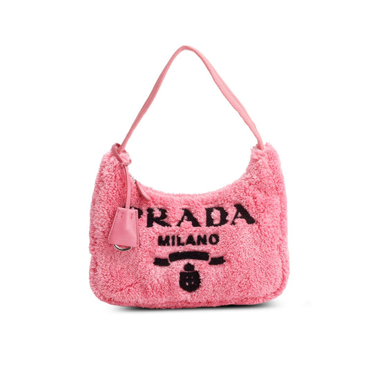 Prada 2024 Pink Terry Cloth Mini Re-Edition 2000 Bag