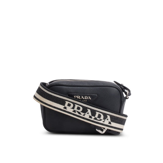 Prada Black Vitello Phenix Camera Bag