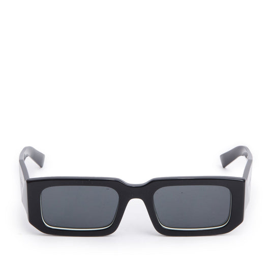 Prada SPR06Y Black/White Acetate Rectangle Sunglasses