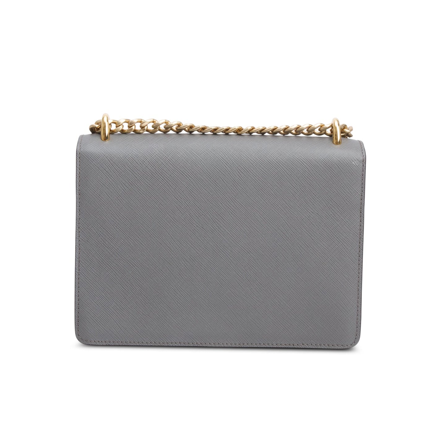 Prada Grey Saffiano Leather Envelope Shoulder Bag