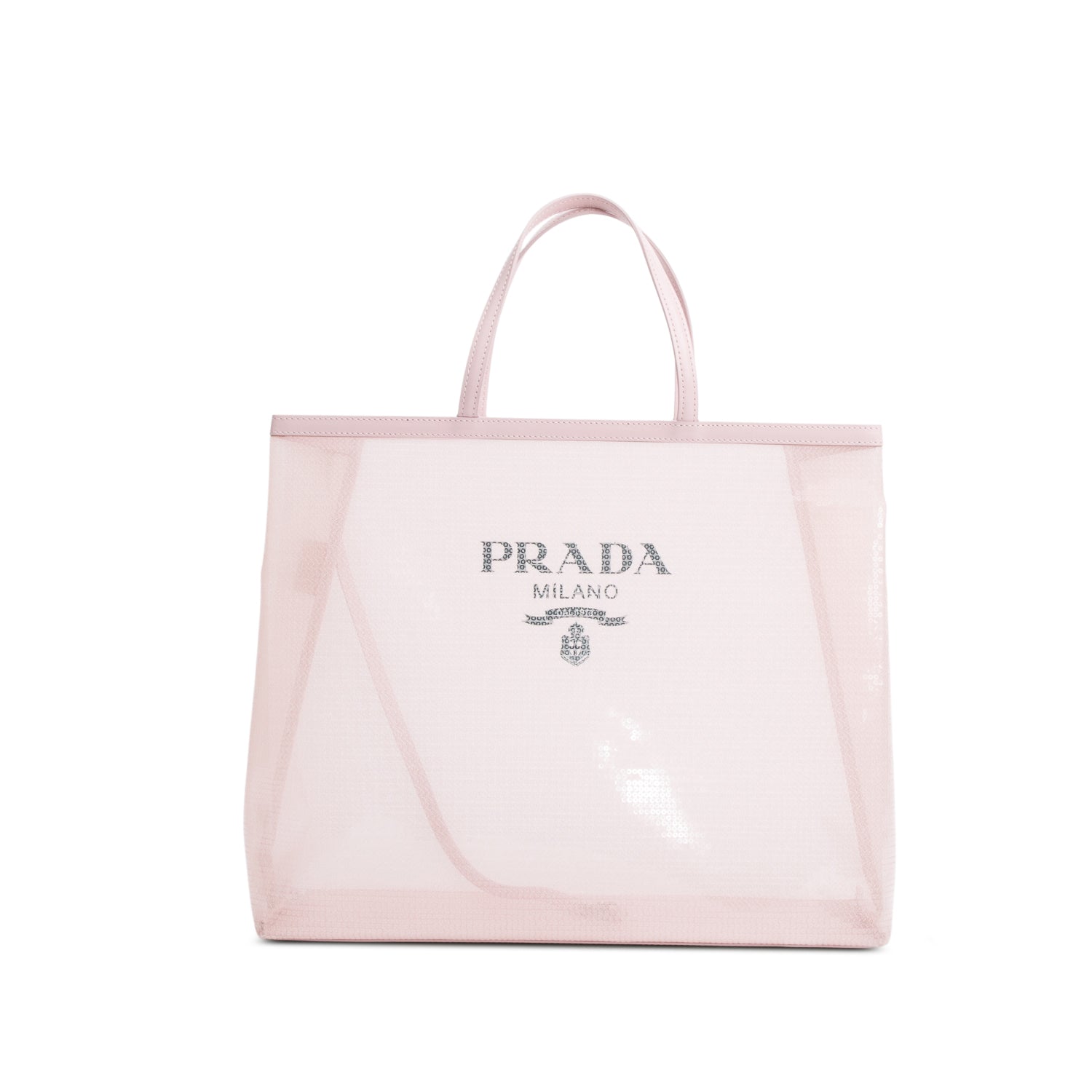 Prada Pink Sequin Mesh Large Tote Bag