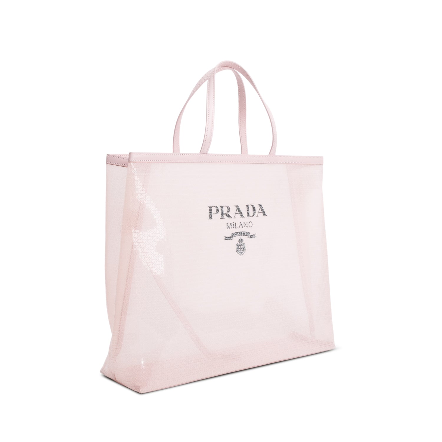 Prada Pink Sequin Mesh Large Tote Bag