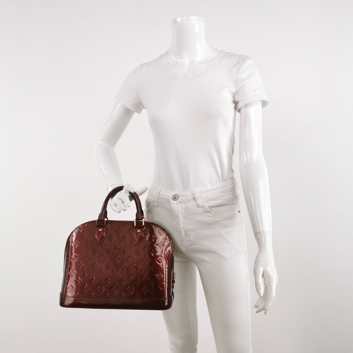 Louis Vuitton Alma Small Patent Leather Shell Bag Handbag 250515781194027