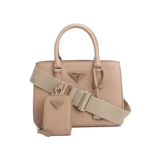 Prada 2022 Beige Saffiano Leather Mini Tote
