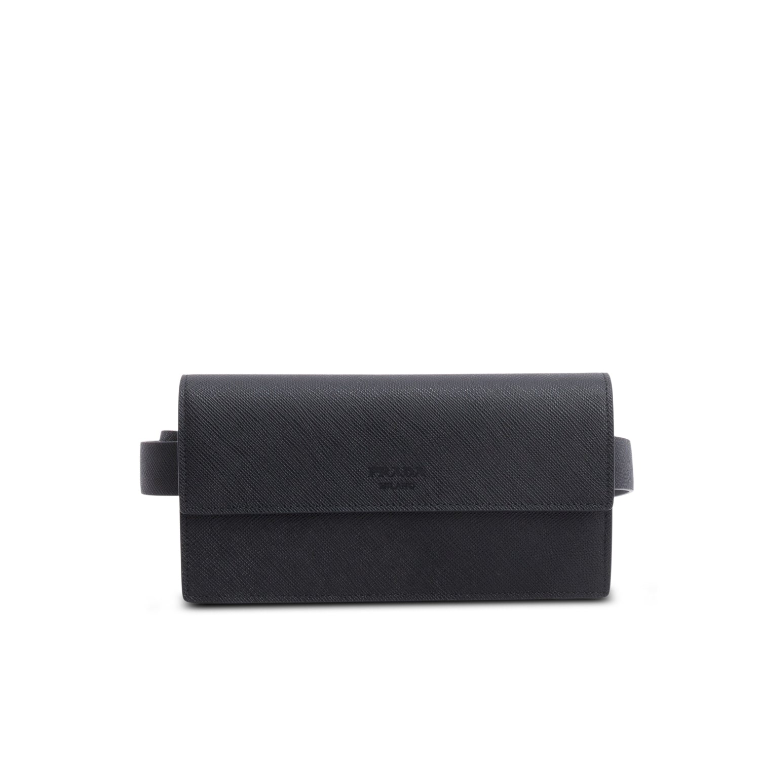 Prada Black Saffiano Leather Pocket Belt Bag