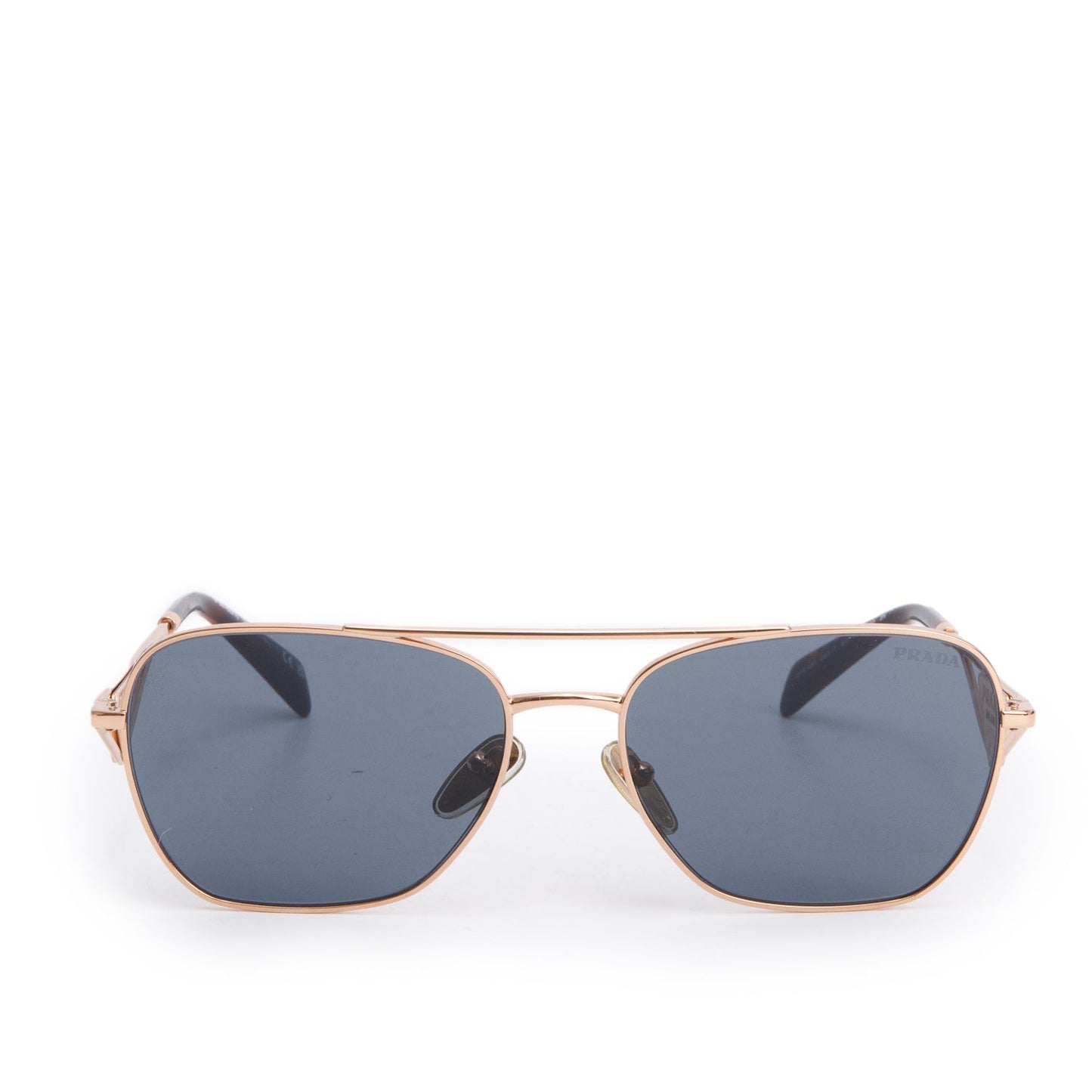 Prada SPRA50 Gold-Tone Tortoise Aviator Sunglasses