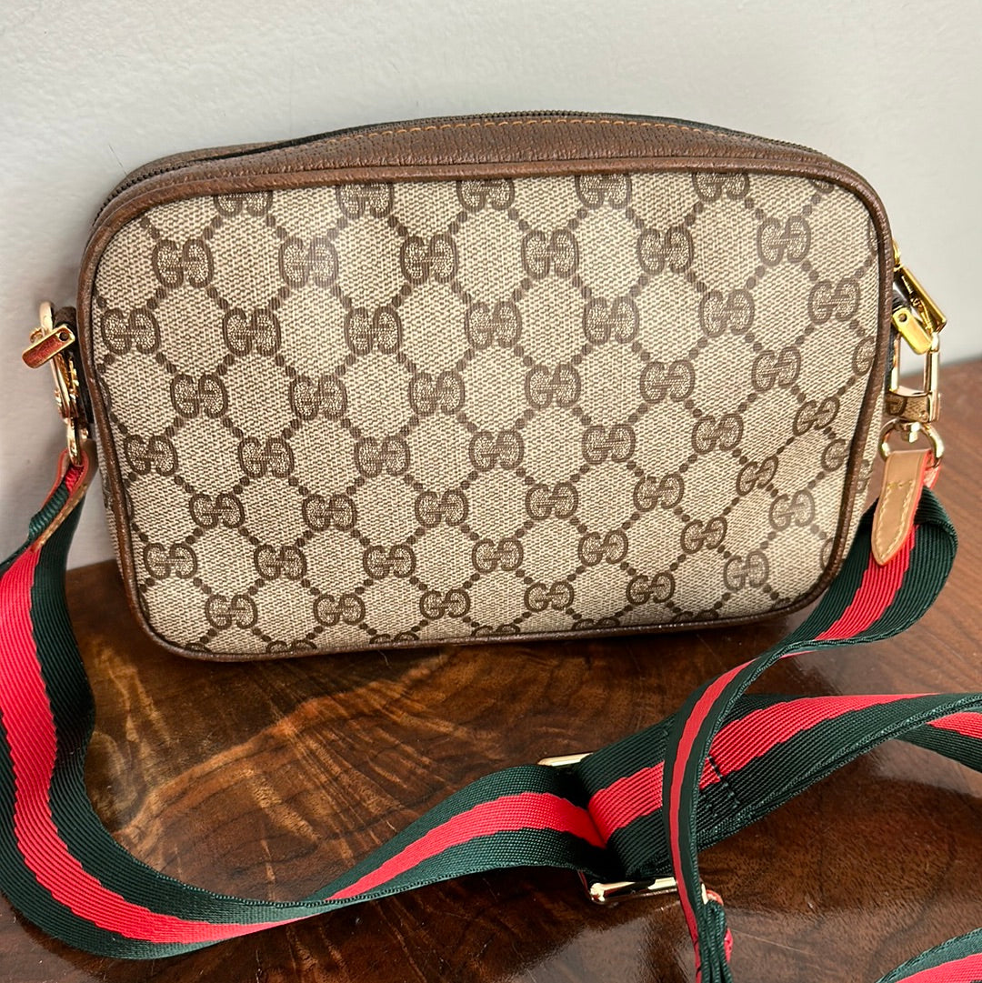Gucci Monogram Leather Canvas Crossbody