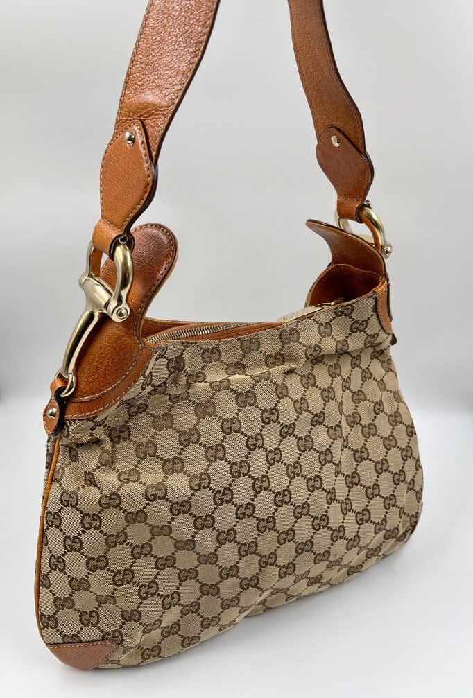 Gucci Leather Canvas Shoulder Bag Style 16