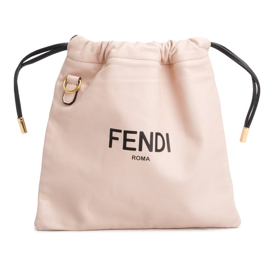Fendi Pink Nappa Logo Small Drawstring Pouch Bag