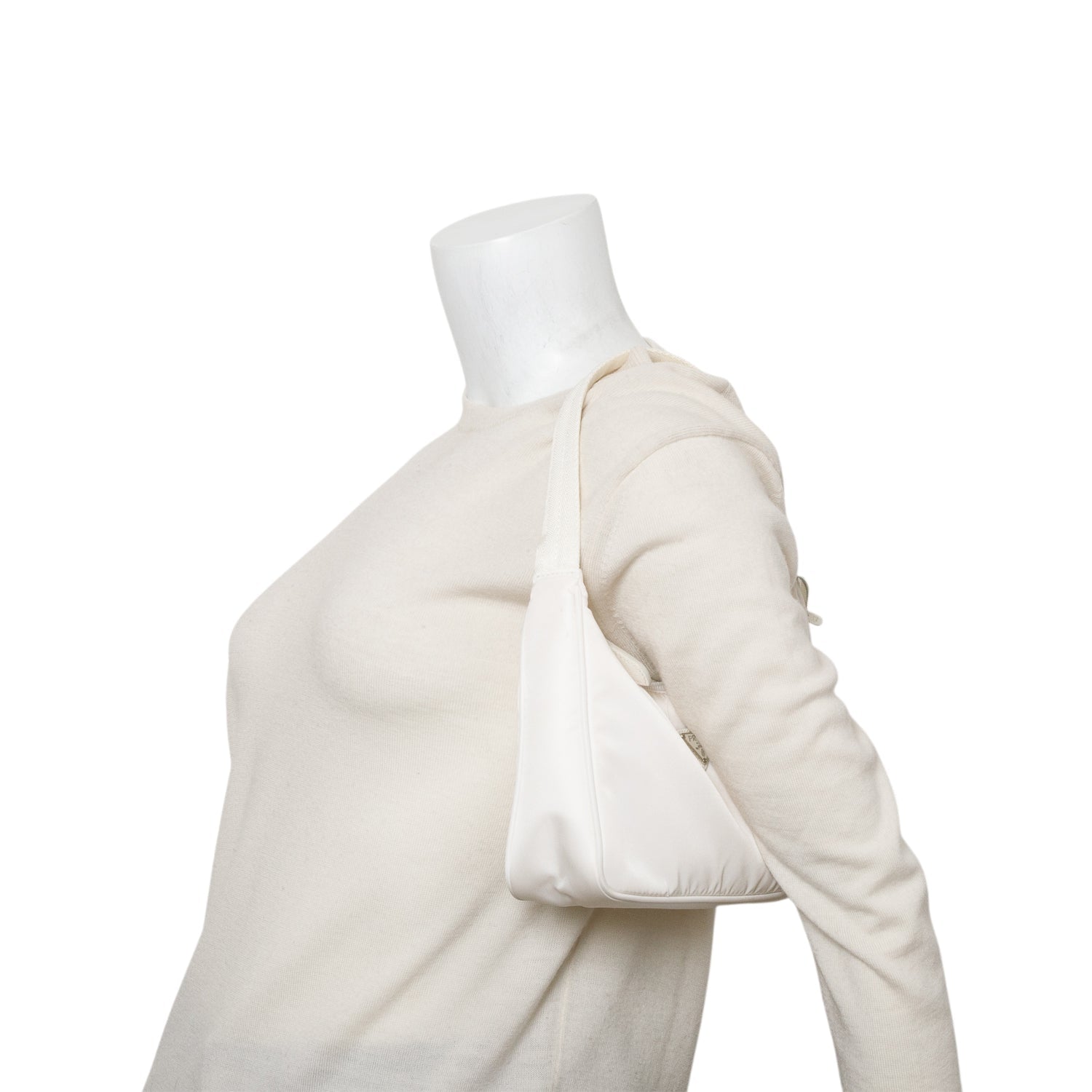 Prada 2021 White Re-Nylon Saffiano Re-Edition 2000 Mini Bag