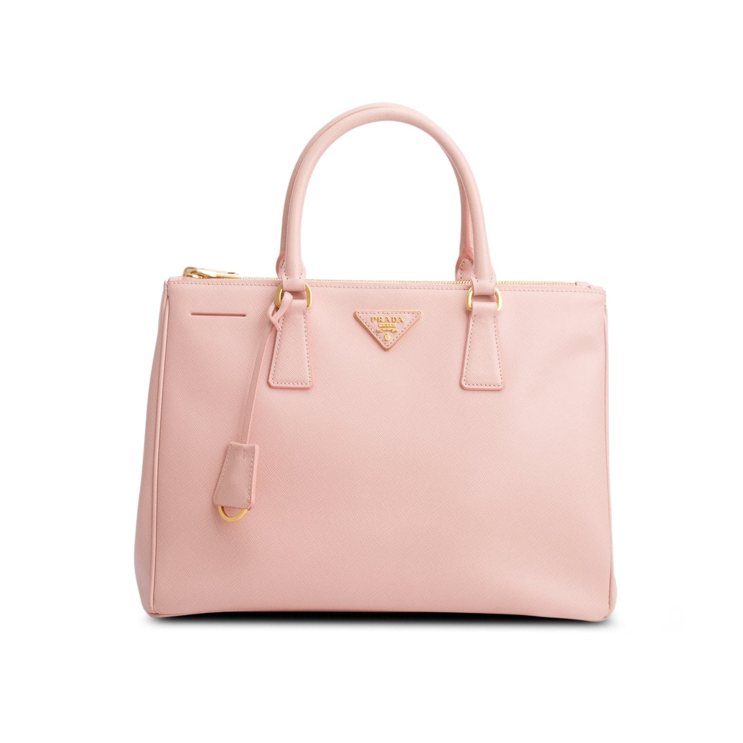 Prada Pink Saffiano Lux Medium Double Zip Galleria Tote